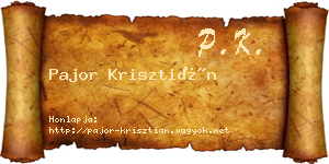 Pajor Krisztián névjegykártya